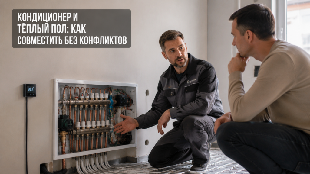 Схема настройки кондиционера и тёплого пола в интерьере