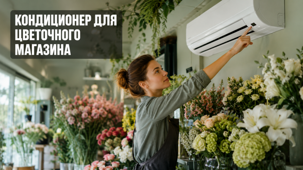 Кондиционер в цветочном магазине, сохраняет букеты свежими и уютными