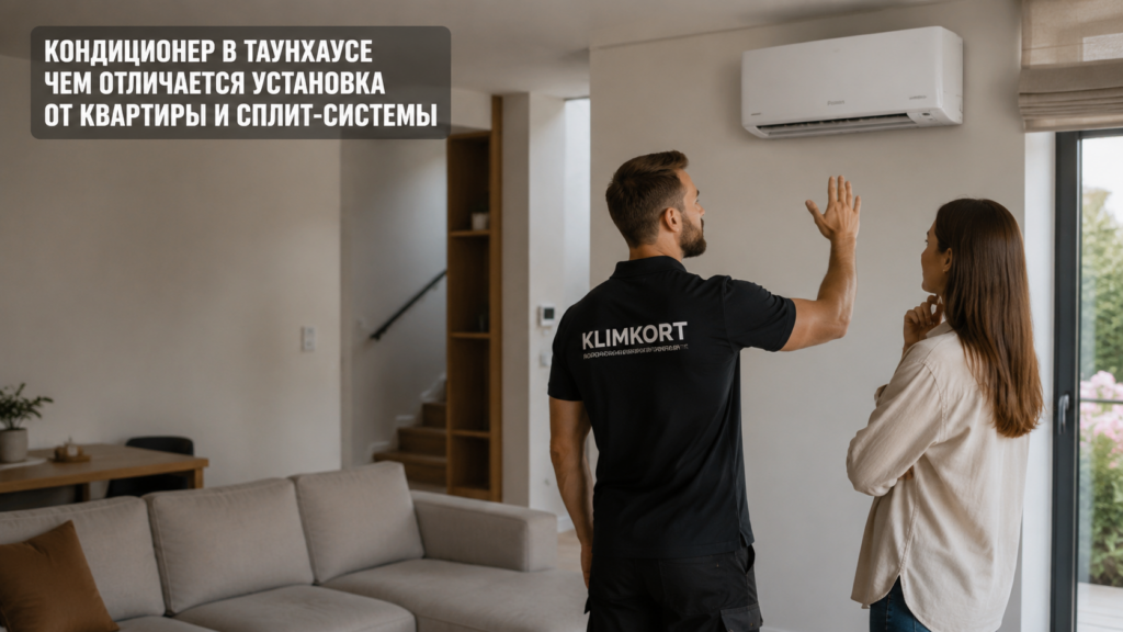 Установка кондиционера в таунхаусе отличается от квартиры