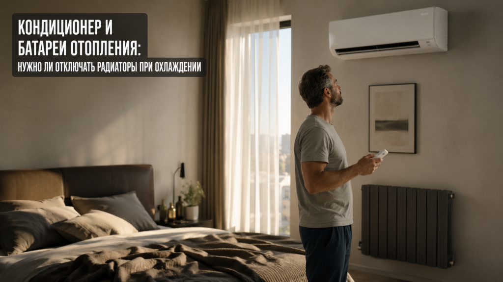 Кондиционер и радиаторы отопления в интерьере квартиры